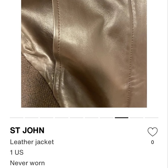 St. John Lambskin Brown Leather Jacket-Never Worn New without Tags - Picture 7 of 8